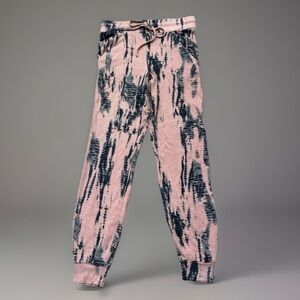 Fornia Women’s Joggers XS Lounge Pants Peach Tie Dye Super Soft Pockets NEW
